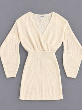 Tularosa Ivory Knit Wrap Mini Dress – Size M